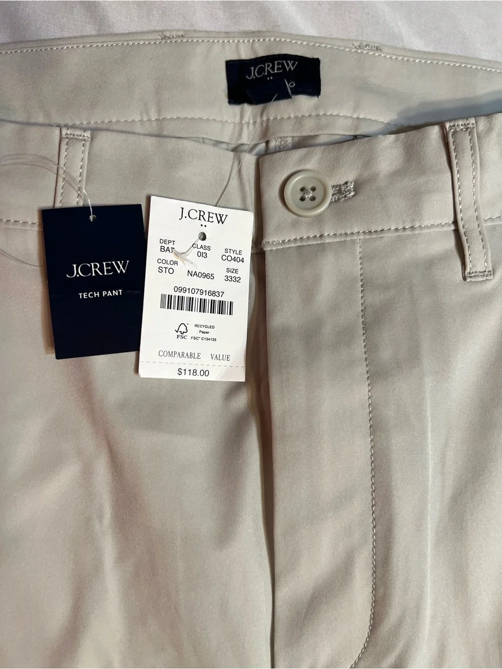 J. Crew Men's Straight Chinos - Light Khaki